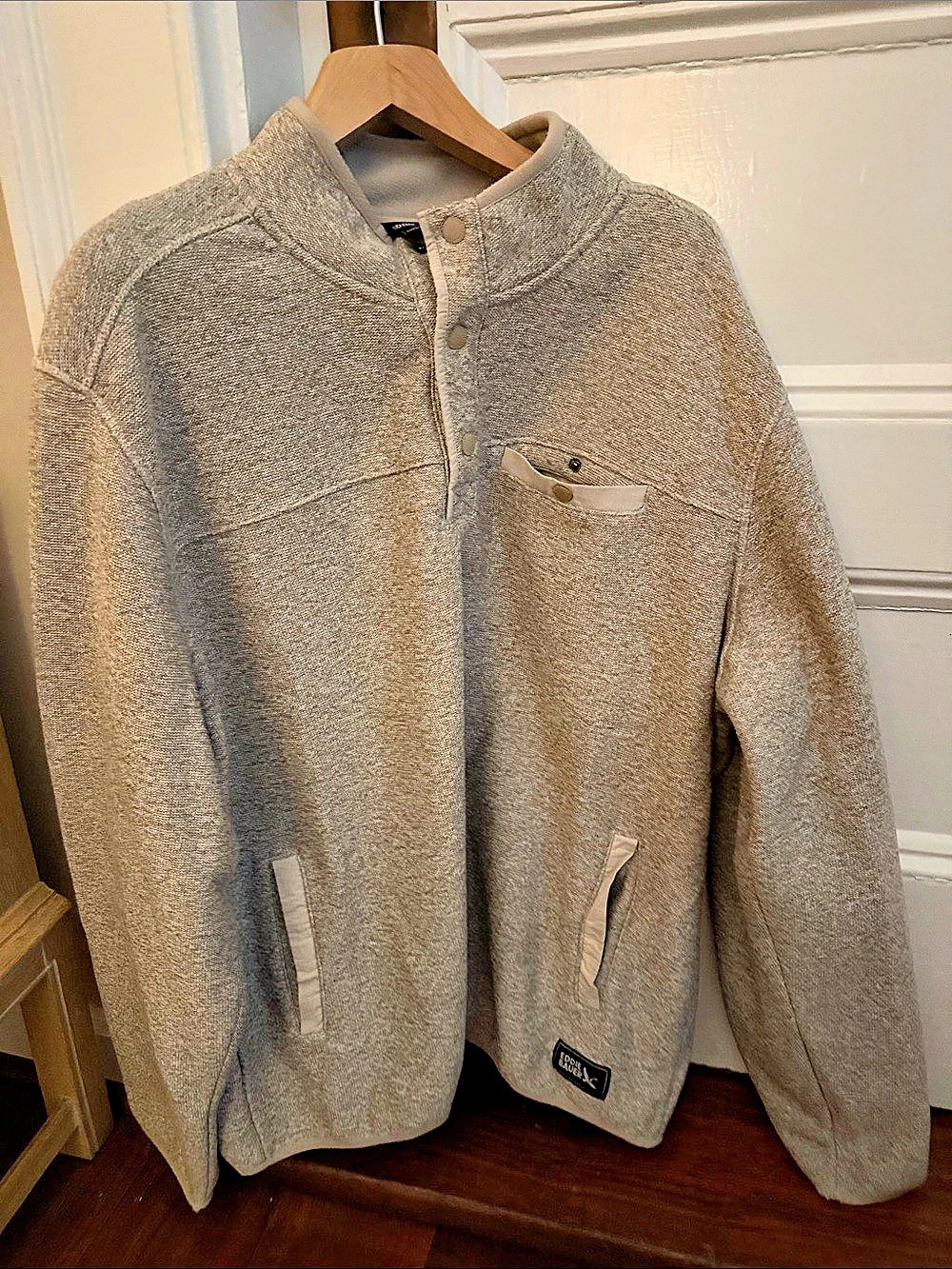 Eddie Bauer Radiator Fleece Snap Mock Pullover Men's Gray Size Large
